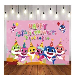 Pink Happy Birthday Party Backdrop